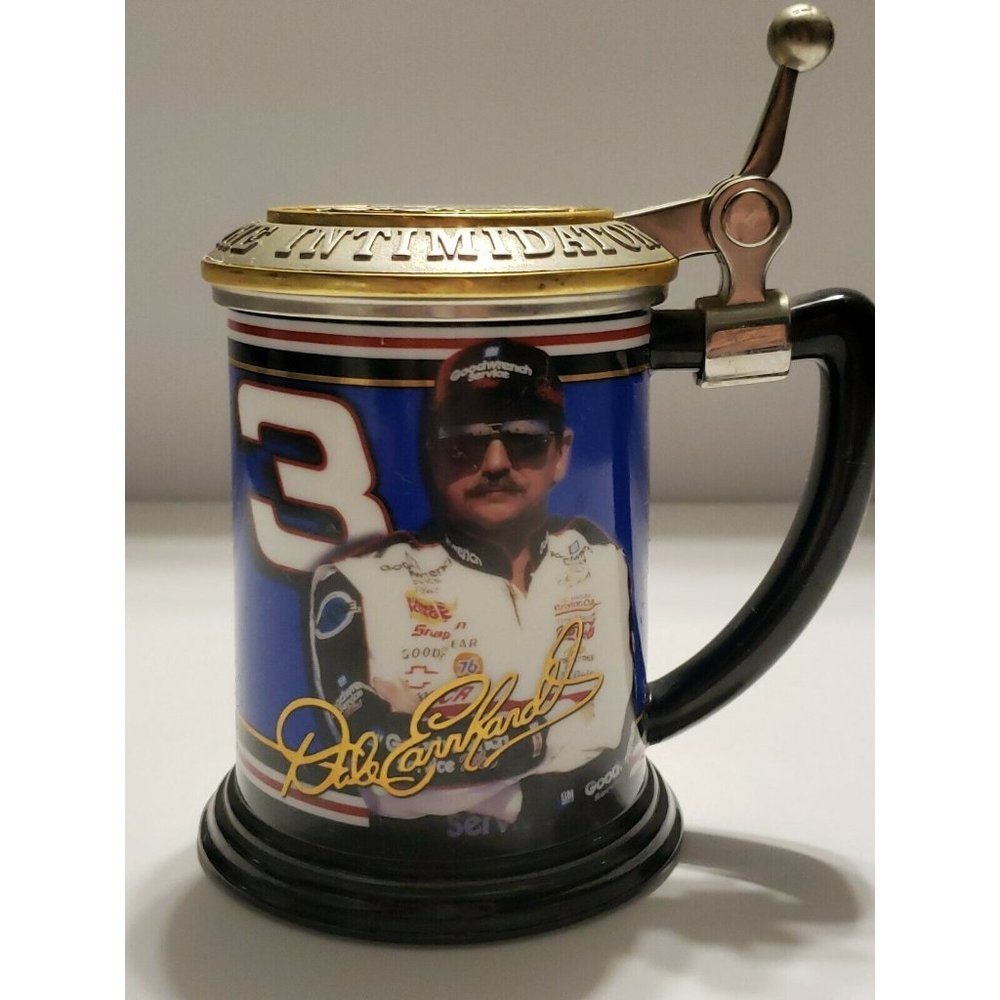 DALE EARNHARDT Franklin Mint Lidded Beer Stein Cup  Mug Tankard  Collectible